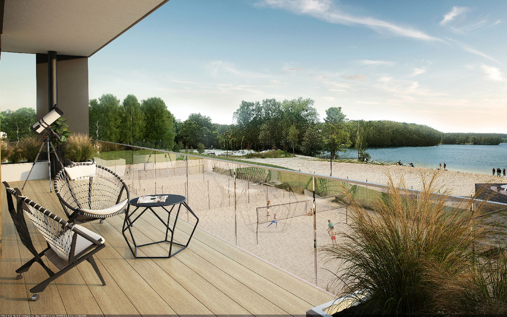 Omega Lake Apartament z balkonem w stronę jeziora