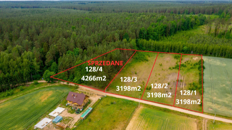 Zaciszne  działki 3198 - 4266 m2 blisko  lasu!