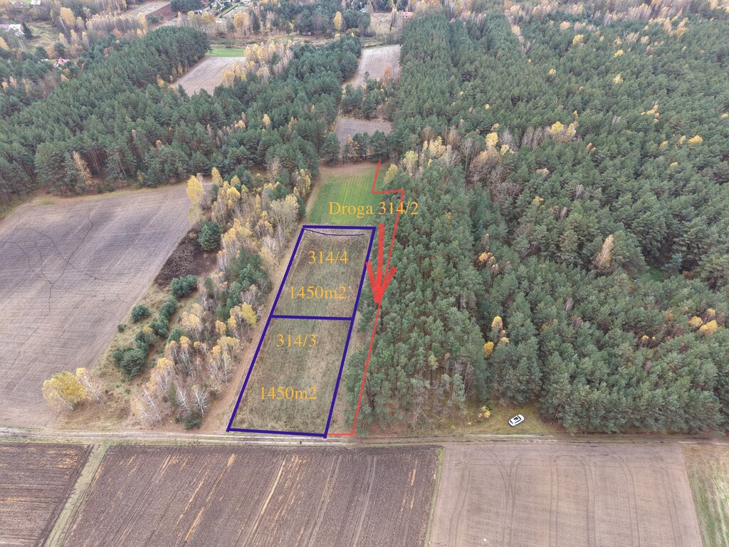 Działka z Warunkami Zabudowy w blisko trasy 50