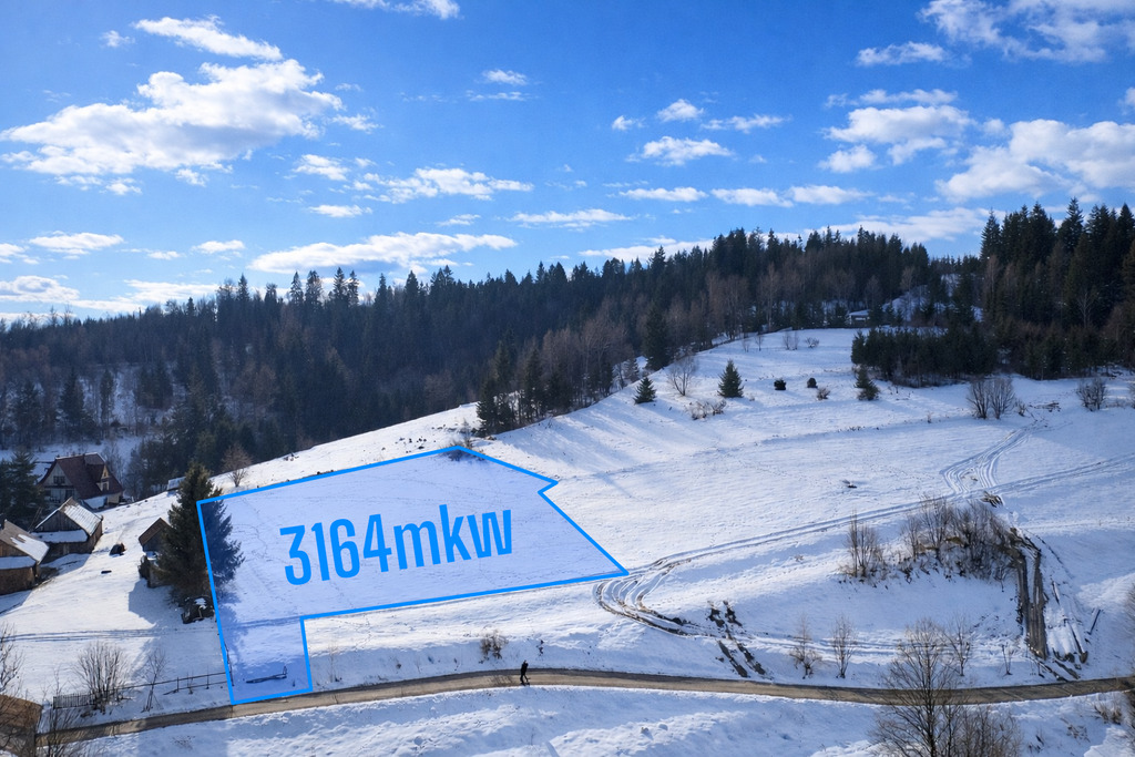 Działka budowlana 3164 m² przy lesie – Orawka