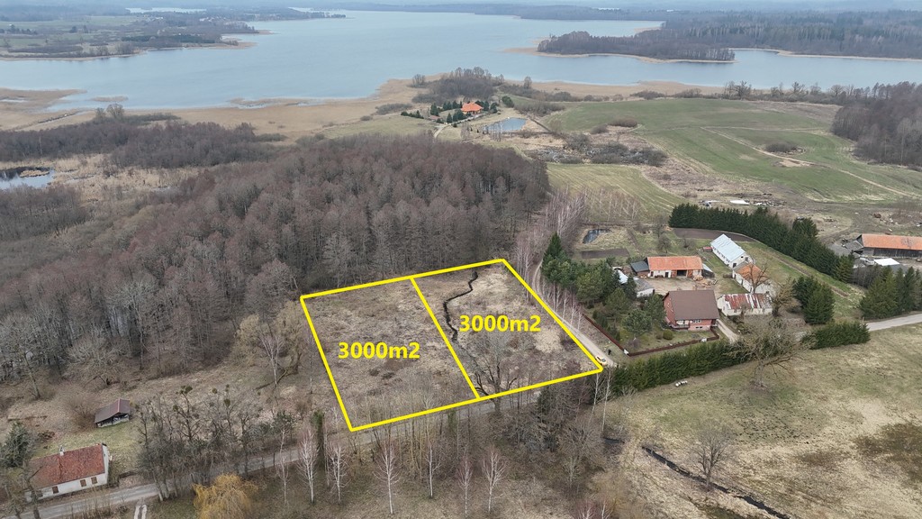 Działka na Mazurach - Rogojny, jezioro Łaźno, WZ