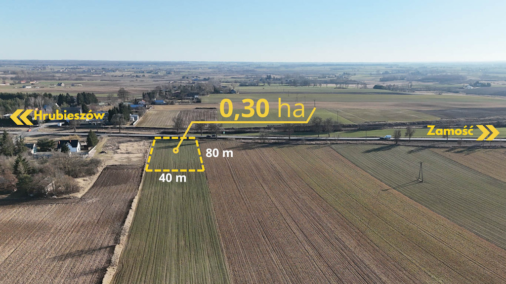 Działka komercyjna 0,30 ha przy DK74 – Alojzów