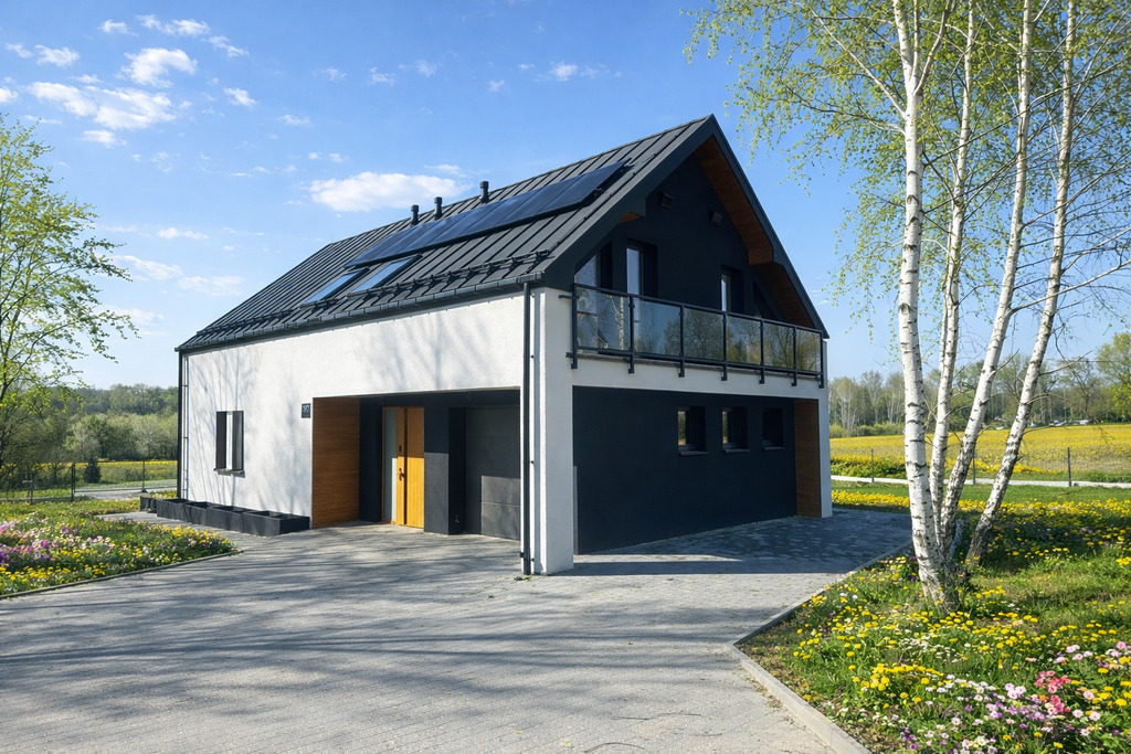 Nowoczesny dom - stodoła/10a/5 pokoi/140m2/Skała