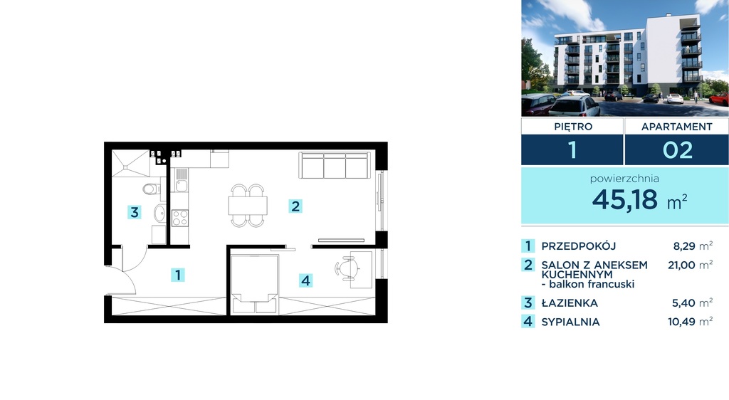 Funkcjonalny apartament w doskonałej komunikacji