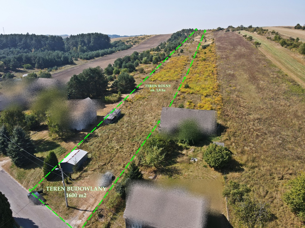 Działka budowlano-rolna 2 ha Zarzecze, gm. Wolbrom