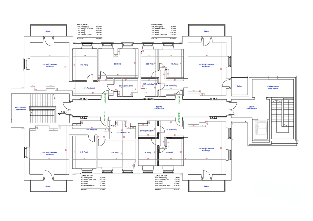 Na sprzedaż 5 apartamentów, 3 pokoje, Lindego