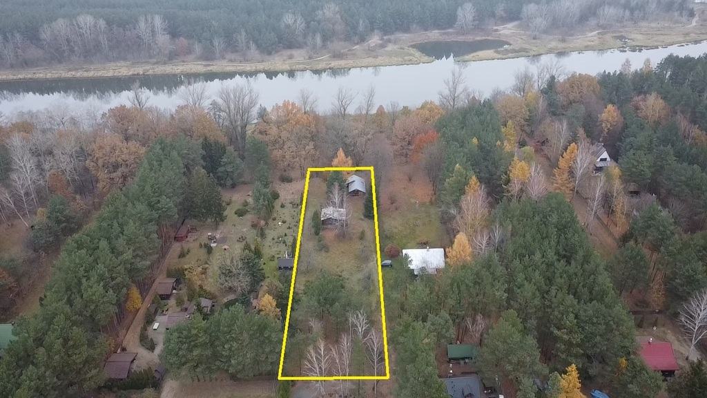 Działka rekreacyjna z domkiem nad Narwią 70 metrów