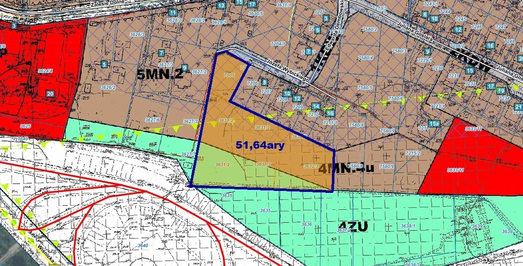 Bochnia -Zalesie Dolne działka inwestycyjna 51arów