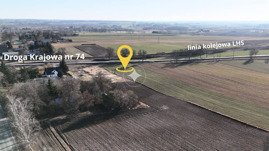 Działka komercyjna 0,30 ha przy DK74 – Alojzów