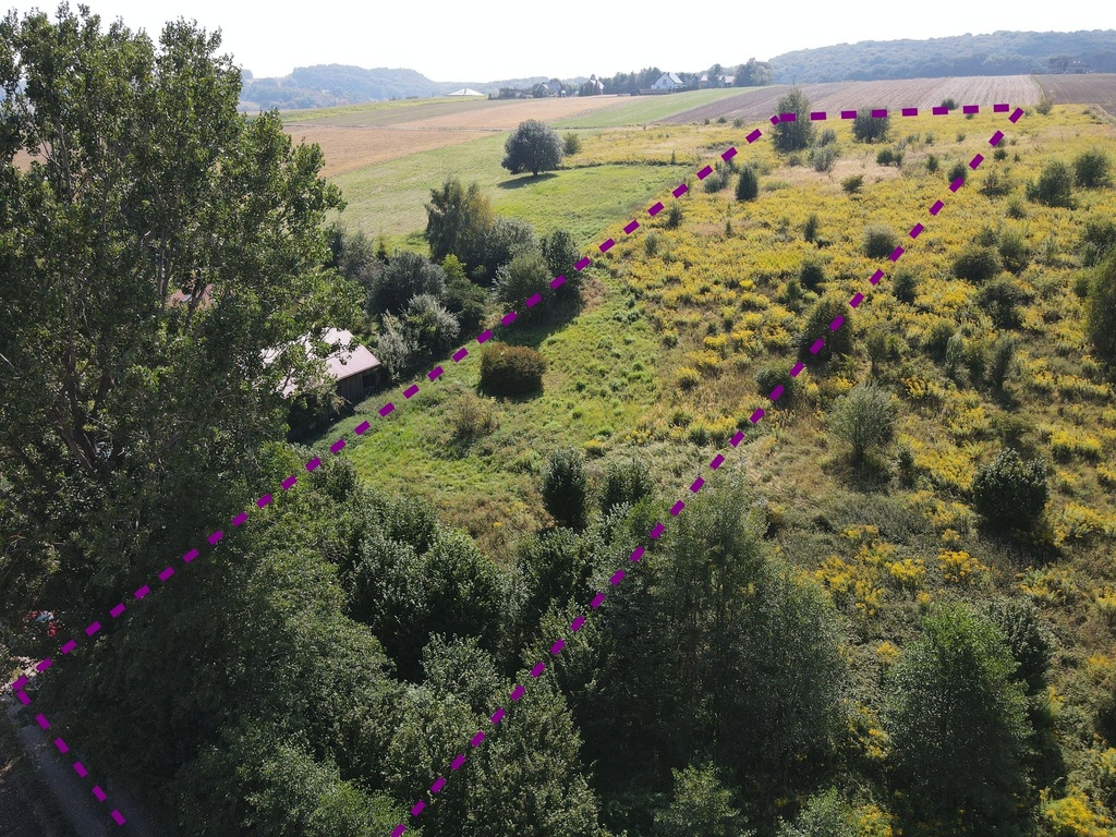 Działka koło Skały, trasa Kraków