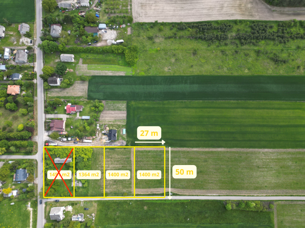 Działki budowlane w Janowie- 1400m2 - 85 zł/m2,