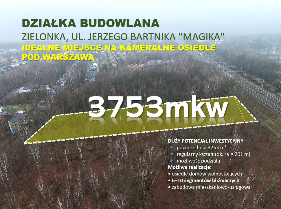 DZIAŁKA BUDOWLANA | 3753 m² | MPZP – 20-MN