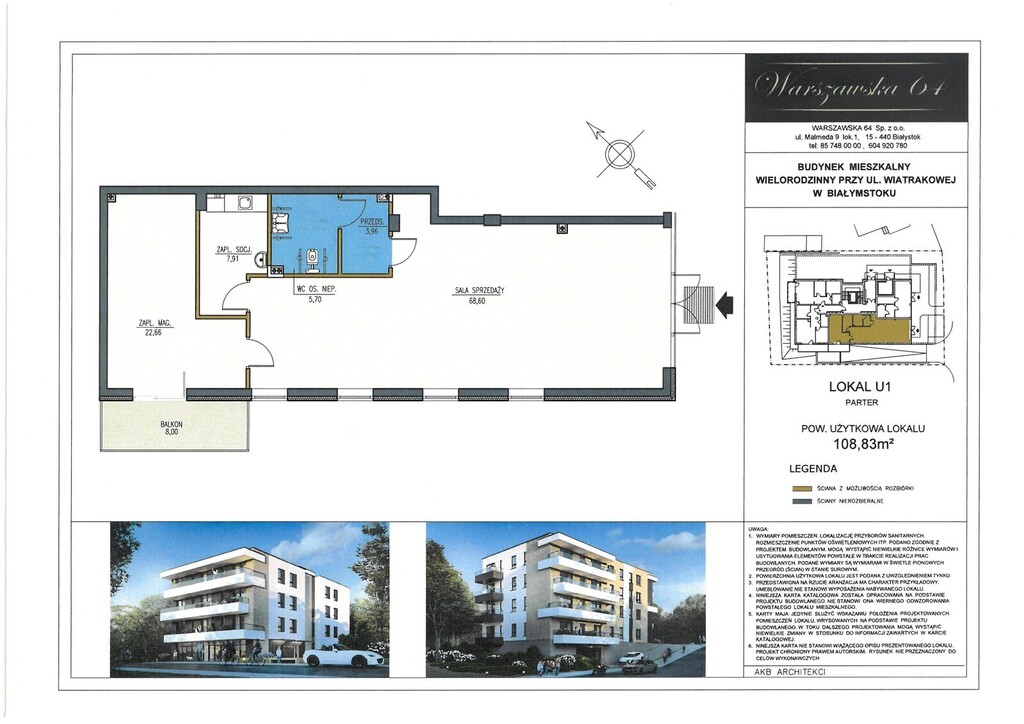 Lokal w kameralnym bloku - 108,83m2