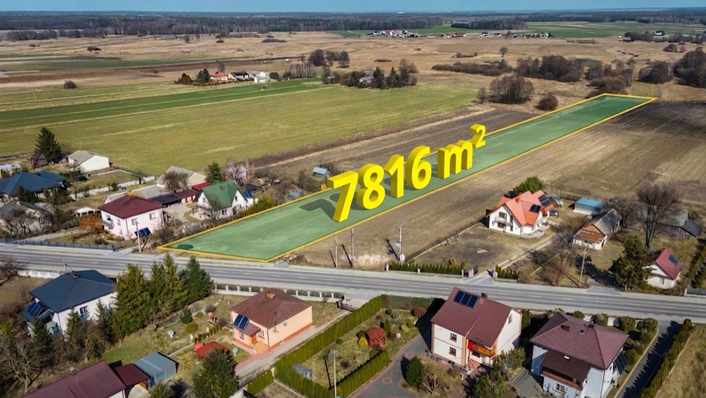 7816 m² z potencjałem zabudowy, gm. Borki