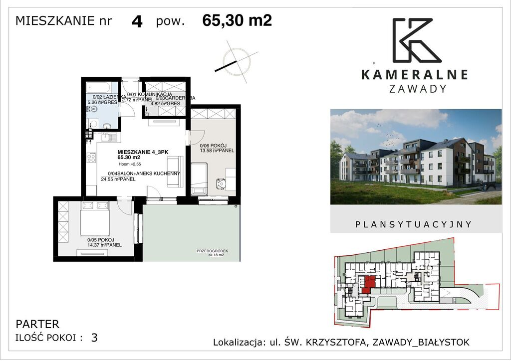 Kameralne Zawady - 65,30m2 z ogródkiem
