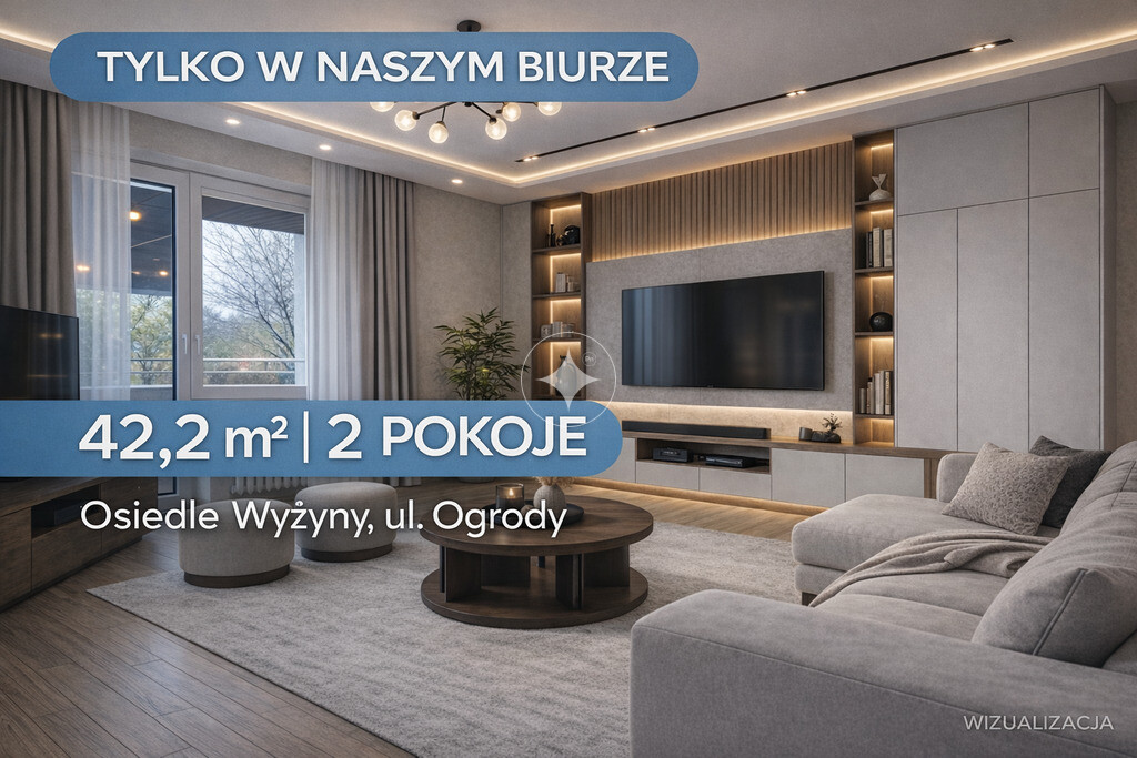 REZERWACJA   2 pokoje 42,2 m² | loggia | piwnica