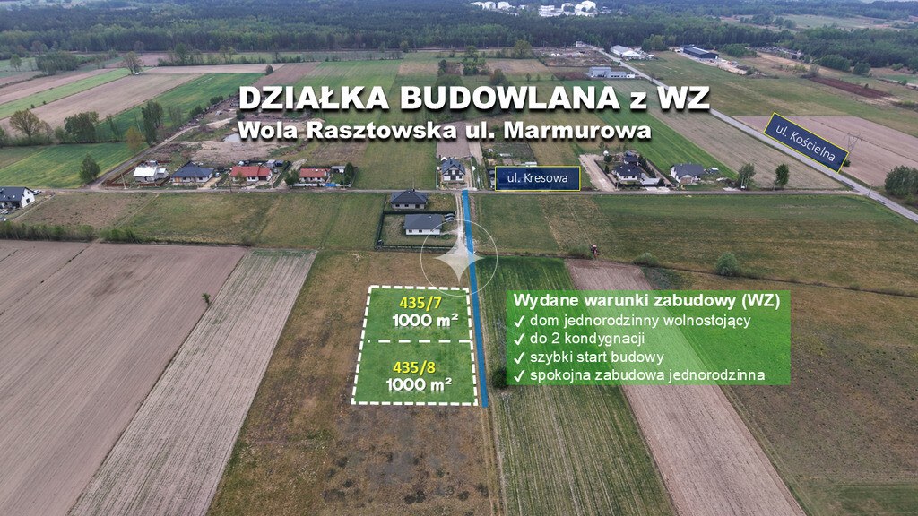 DZIAŁKA Z WZ | 1000 m² | Wola Rasztowska