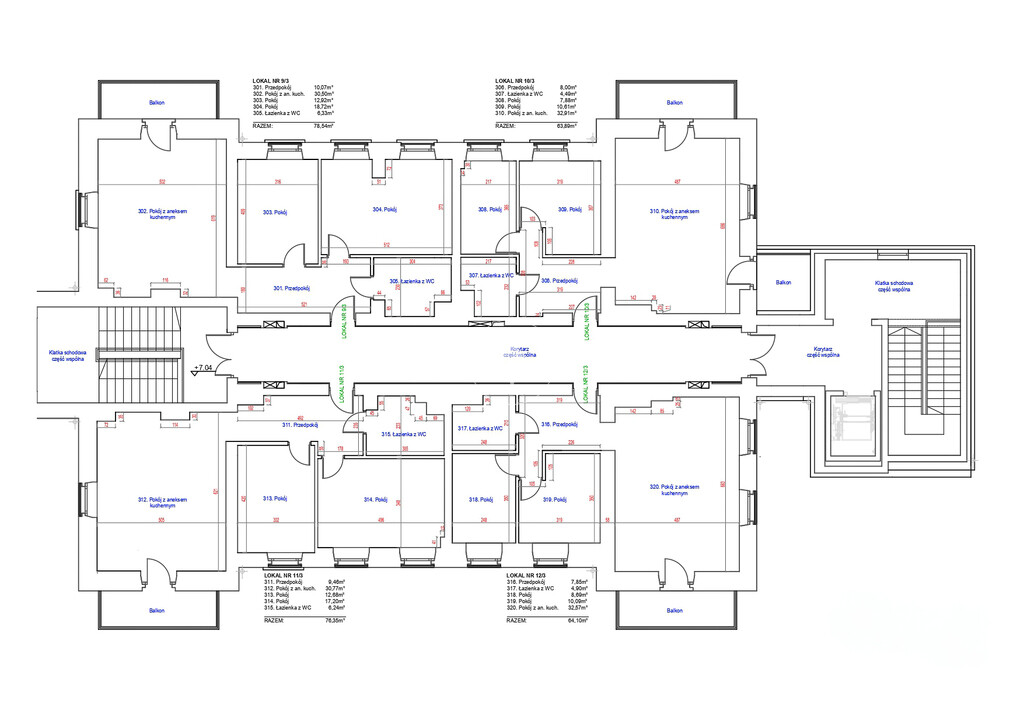 Na sprzedaż 5 apartamentów, 3 pokoje, Lindego