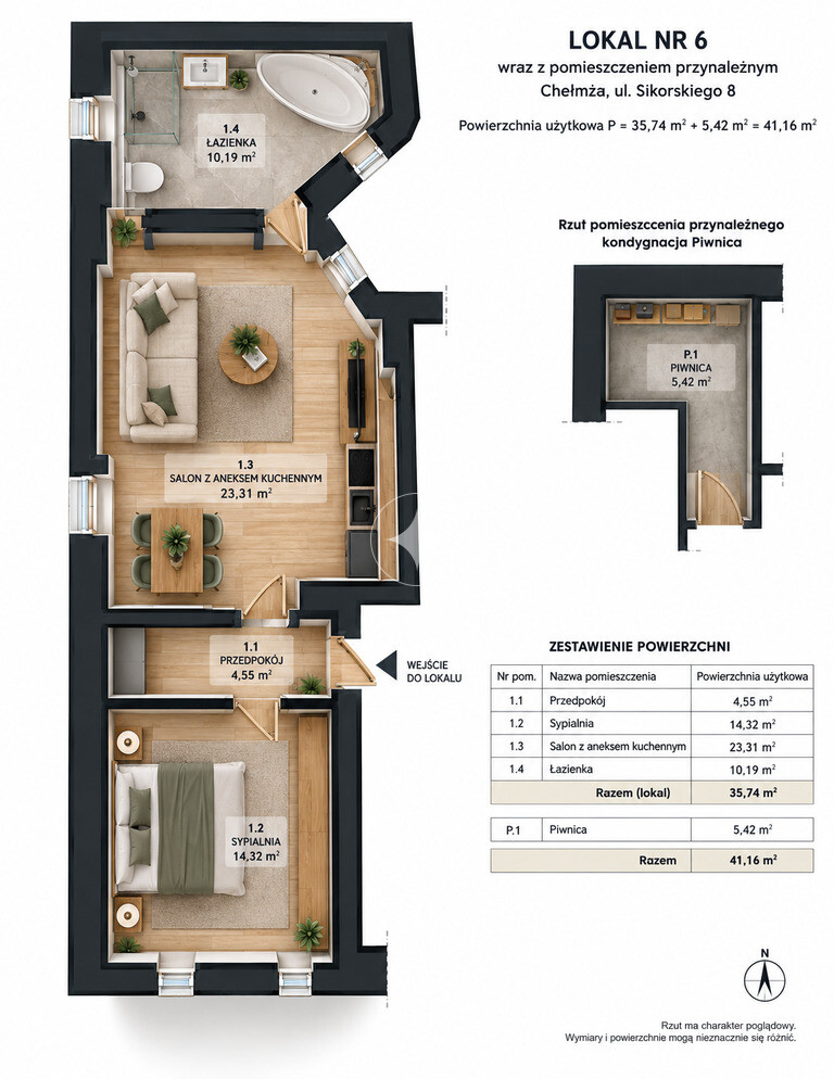 35,4 m² | Chełmża | Idealne pod inwestycję